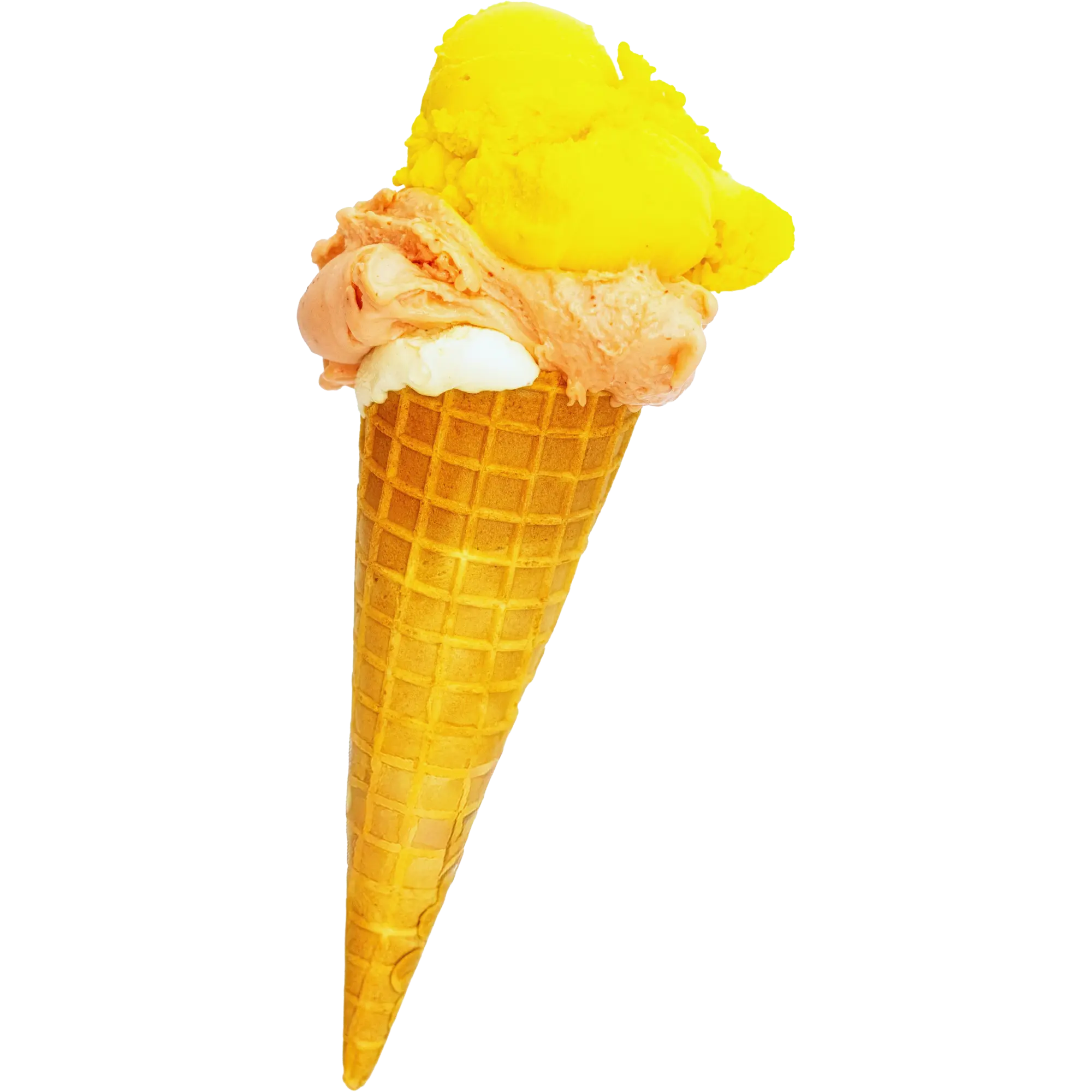 Drei Kugeln Eis in der Waffel